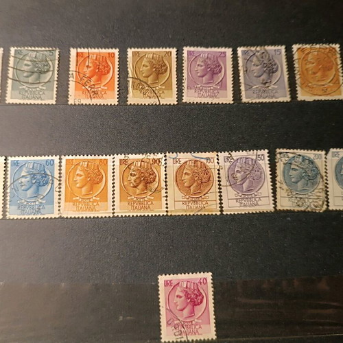 Italian Siracusana Stamps Collection 1950, like new, 17 pieces
