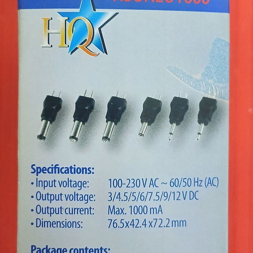 Power supply 1000 mA with adjustable voltage 3-12V