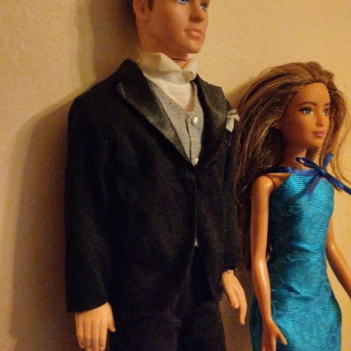 Ken and Barbie dolls used, vintage, together