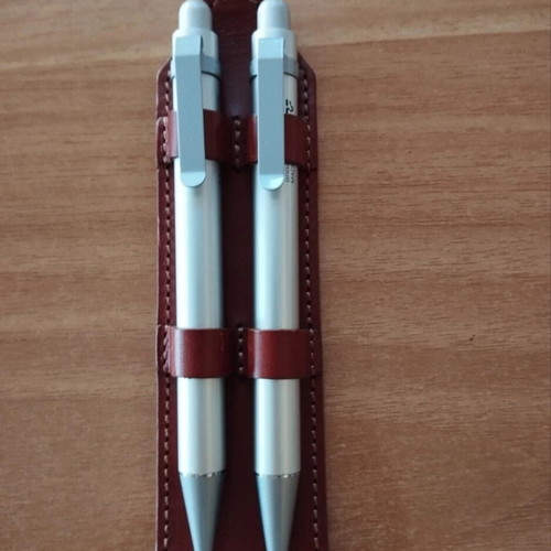 A.G. Spalding & Bros Leather & Aluminium pen and mechanical pencil set