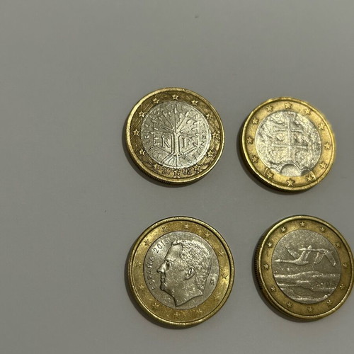 Collectible 1 Euro Coins used, pack of 6