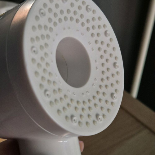 Bathroom shower head with filter and flow functions like new, white