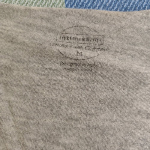 Intimissimi Modal Cashmere Ultralight Long Lace Shirt new, size M, grey