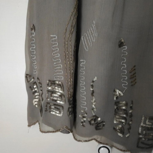Motivi evening dress gray like new with embroidery and sequins