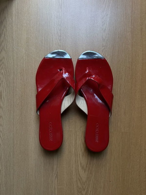 Jimmy Choo flip flops used, real leather, size 38.5, red