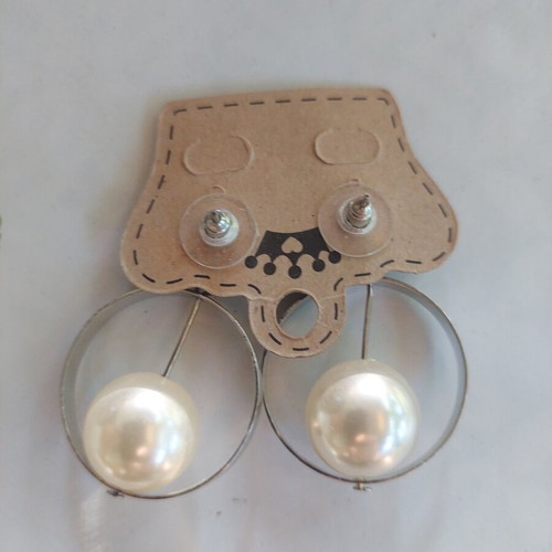 Silver earrings with pearls new, hypoallergenic