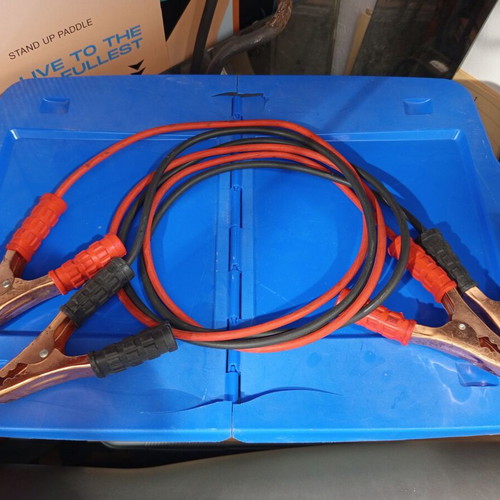 Jump cables, cross wrench, triangle and first aid kit like new