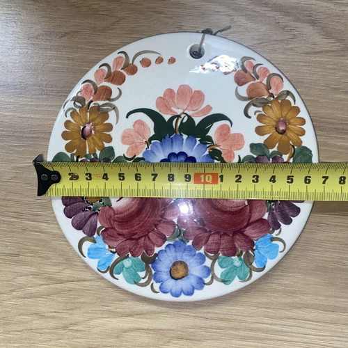 Vintage Polish Ceramic Wall Plate ZF Koło 1960s-1970s, handmade