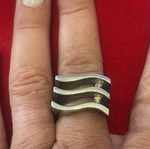 925 750 silver gold solid ring, size 58