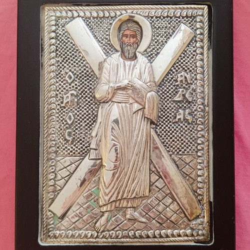 Silver (950) Saint Andrew Icon by Silvera, 18x24cm