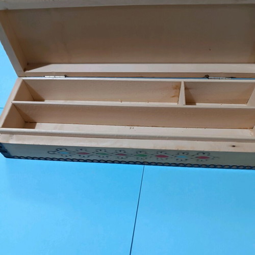 Wooden handmade vintage box from the 50s, new