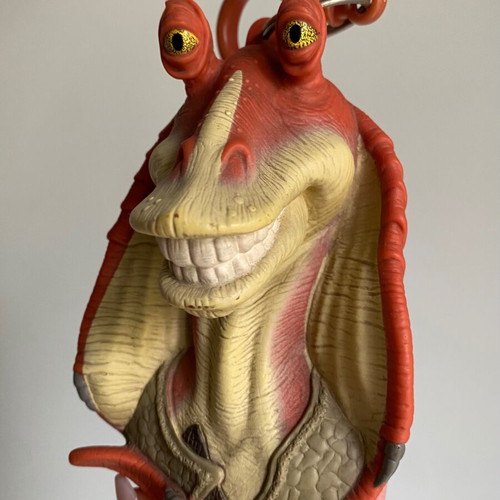 Vintage Star Wars Jar Jar Binks coin purse used, 1999 Applause