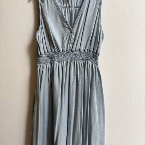 Maternity dress used thin denim with pockets H&M blue