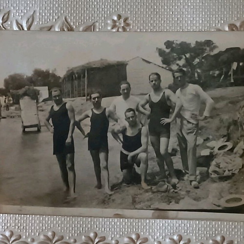 Photograph with swimmers used, very old, collectible