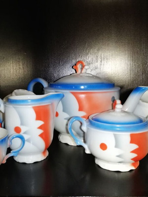 Art Deco Ingeborg Porcelain Coffee and Tea Set 1937 like new