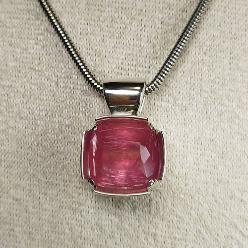 Handmade necklace with rare 10.75 carat Afghan rubellite