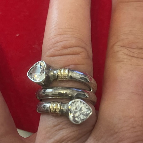 925 Silver Gold Ring size 55