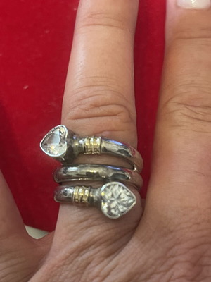 925 Silver Gold Ring size 55