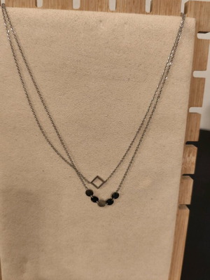 Double necklace new from stainless steel silver