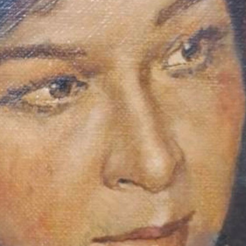 Oil painting on canvas like new with beautiful frame and captivating subject