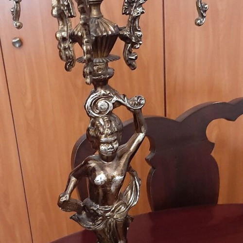 Two vintage metal table lamps