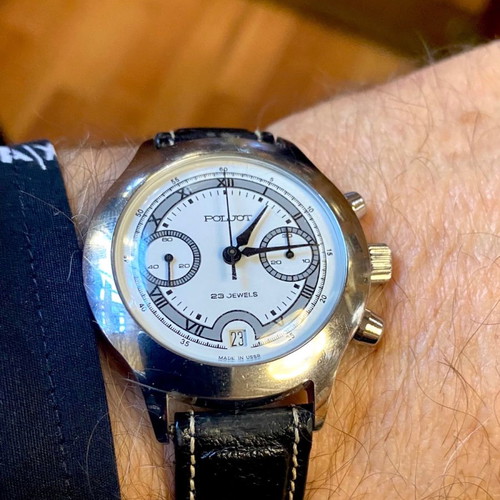 Poljot chronograph mechanical vintage 1980 men's 38mm with 23 jewels