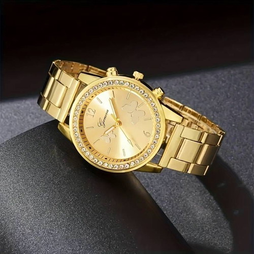 Gold watch and 5 elegant jewelry pieces set new