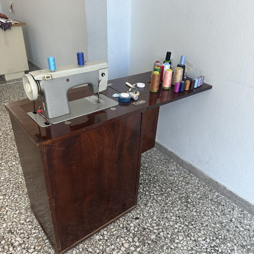Sewing machine with pedal used