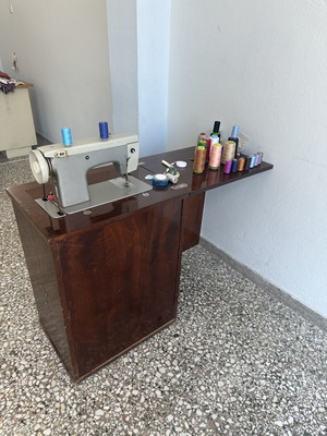 Sewing machine with pedal used