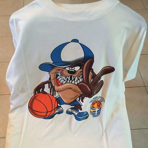 FIBA World Basket Greece 1998 T-Shirt like new, Taz Looney Tunes