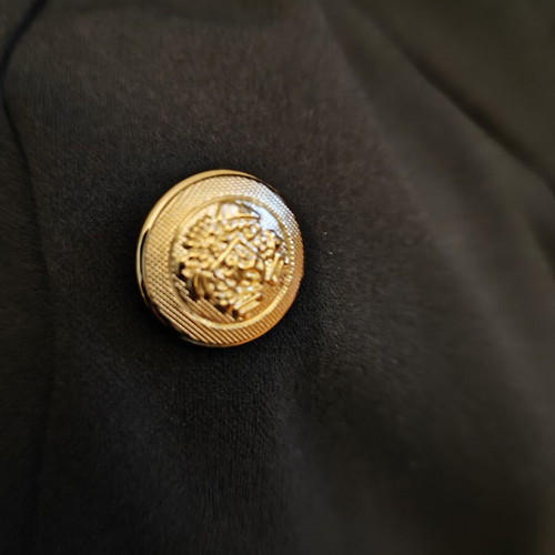 Mini tuxedo dress with unique sleeve and gold buttons like new