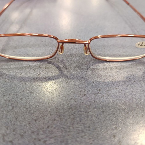 Reading glasses VisualCare metal bronze color with hard case