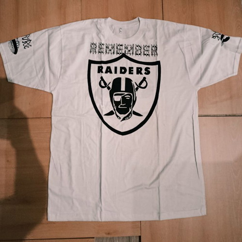 Remember Raiders fashion t-shirt new, 100% cotton, size XL, white