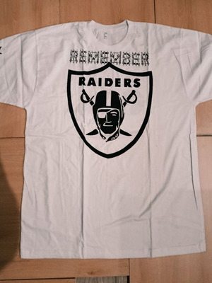 Remember Raiders fashion t-shirt new, 100% cotton, size XL, white
