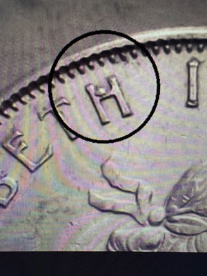 Canada 50 cents 1962 silver error coin used