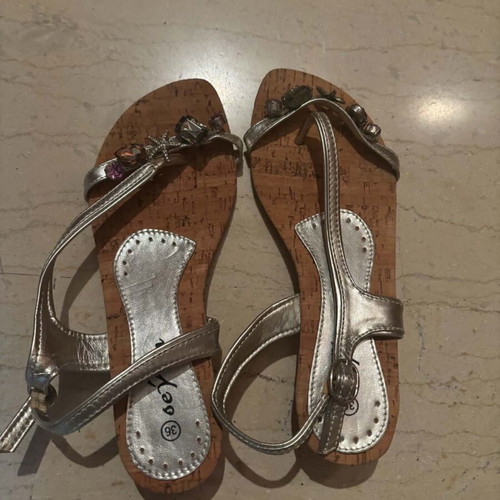 Women's sandals size 36 used, gray and silver