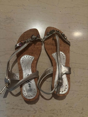 Women's sandals size 36 used, gray and silver