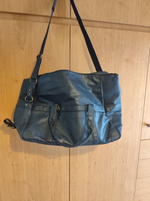Bill Amberg London leather crossbody bag used, vintage blue