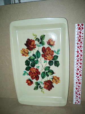 Plastic serving tray from 60s-70s unused