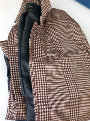 Stradivarius women's jacket used, beige brown checkered