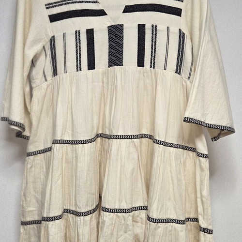 Moutaki dress like new, 100% cotton, size S/M, black and white