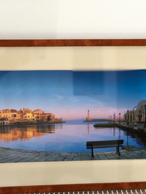 Πίνακας Κάδρο Χανιά Παλιά πόλη μεταχειρισμένο 62cm x 31cm