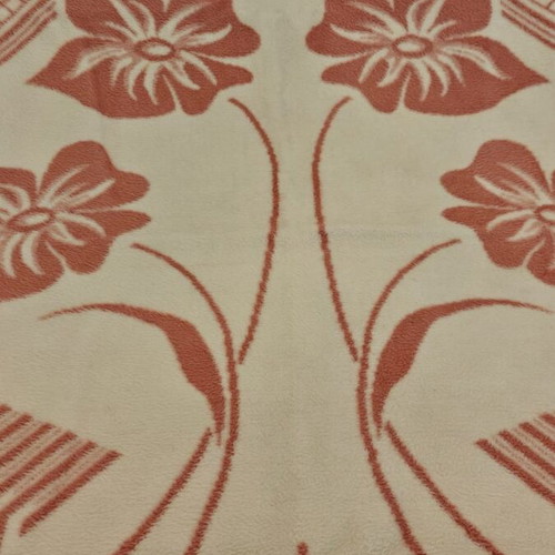 Vintage Naoussa blanket used, soft texture, large floral design