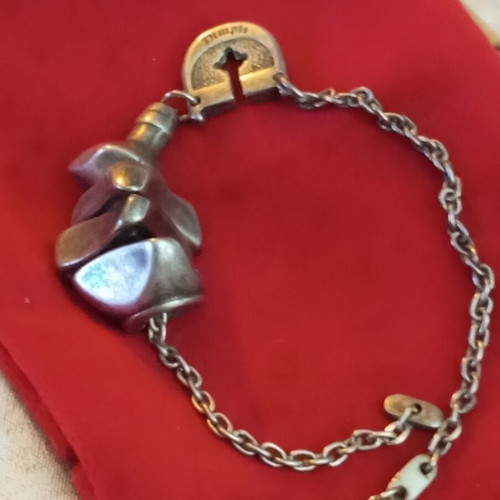 Dimple silver keychain chain