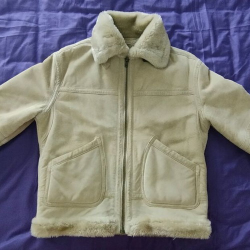 Event leather jacket used, beige, size M