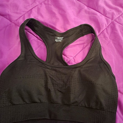 Shein black sports bra new, size L