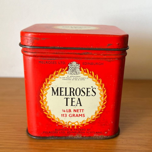 Melroses 1950 metal tea tin used