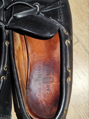 Car Shoe black leather driving moccasins used, size 43