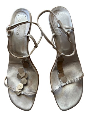 Mourtzi leather silver sandals 37