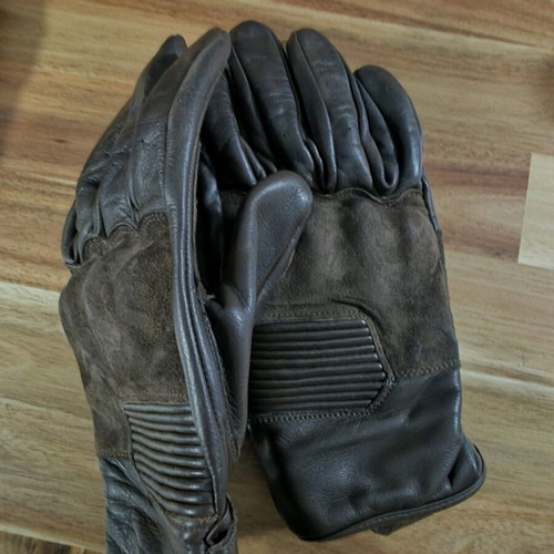 RST motorbike leather retro gloves like new, size L